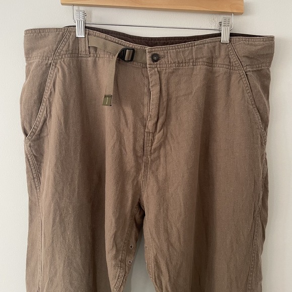 Prana Breathe Mens XXL Hemp Organic Cotton Brown Pants Outdoor Hiking Gorpcore - Picture 4 of 8